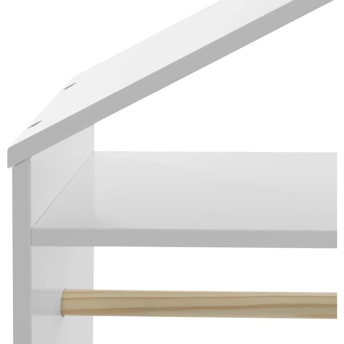 Kleiderständer auf Rädern - 120 x 80,5 x 36 cm - Weiß - 2