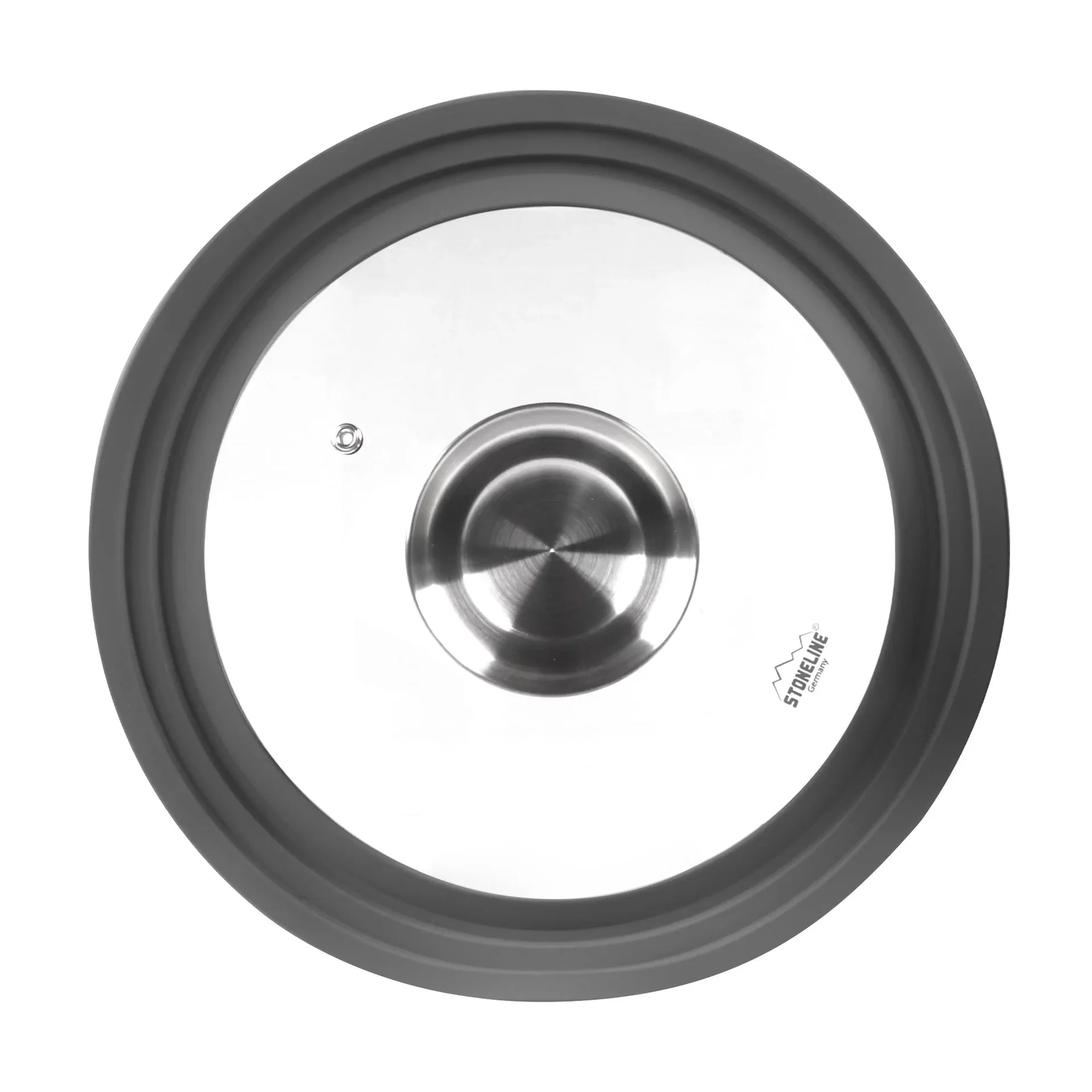 Universal-Glasdeckel mit Silikonrand und Aromaknopf für 24/26/28 cm - Für die Aroma-Küche! - 1