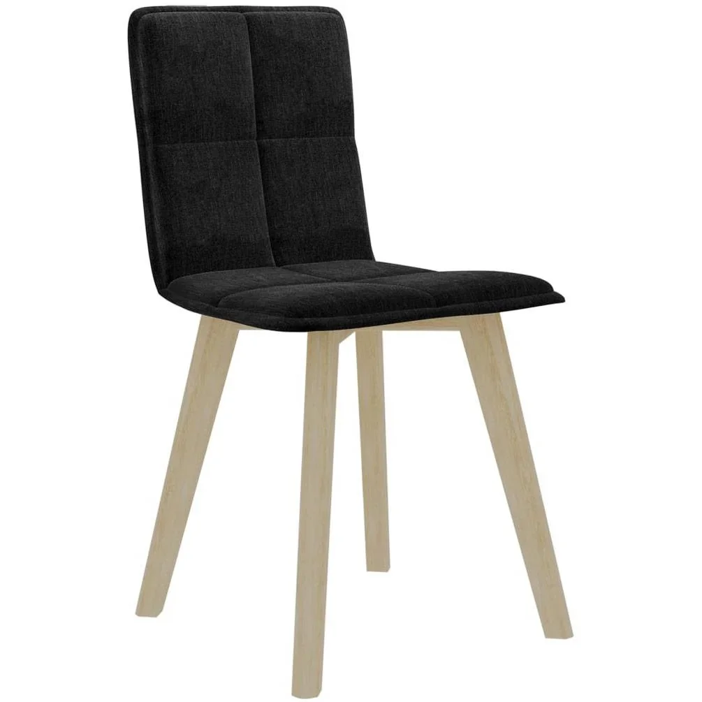 Esszimmerstühle 2 Stück Stoff schwarz - 0