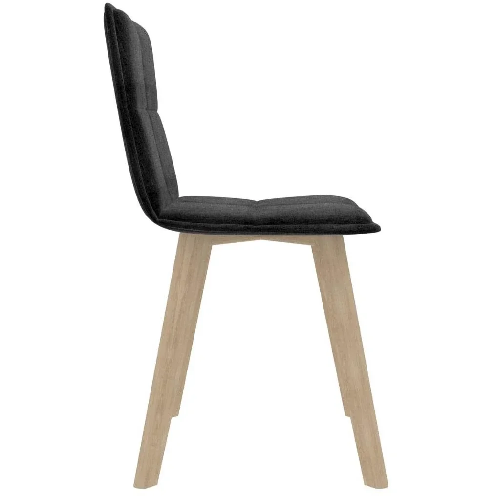 Esszimmerstühle 2 Stück Stoff schwarz - 2
