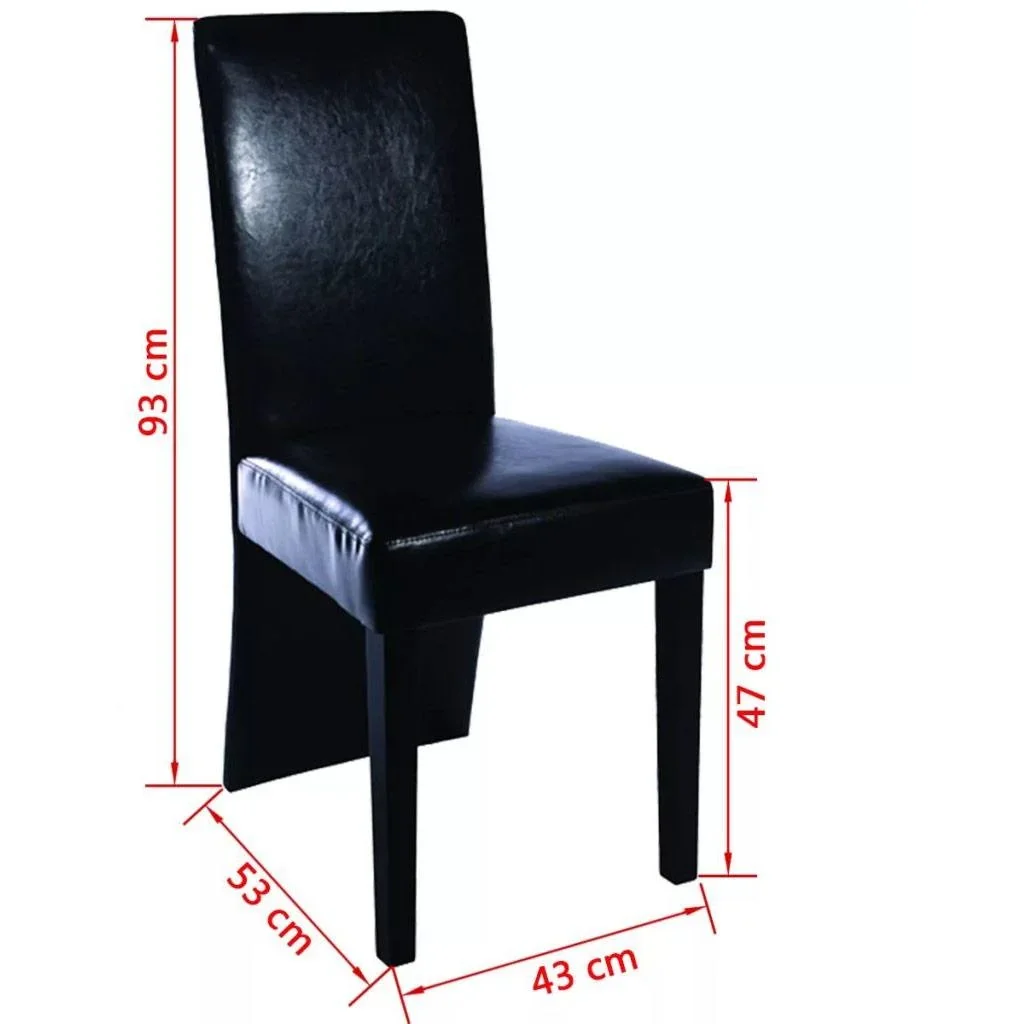 Esszimmerstühle 2-Sitzer Kunstleder schwarz - 0