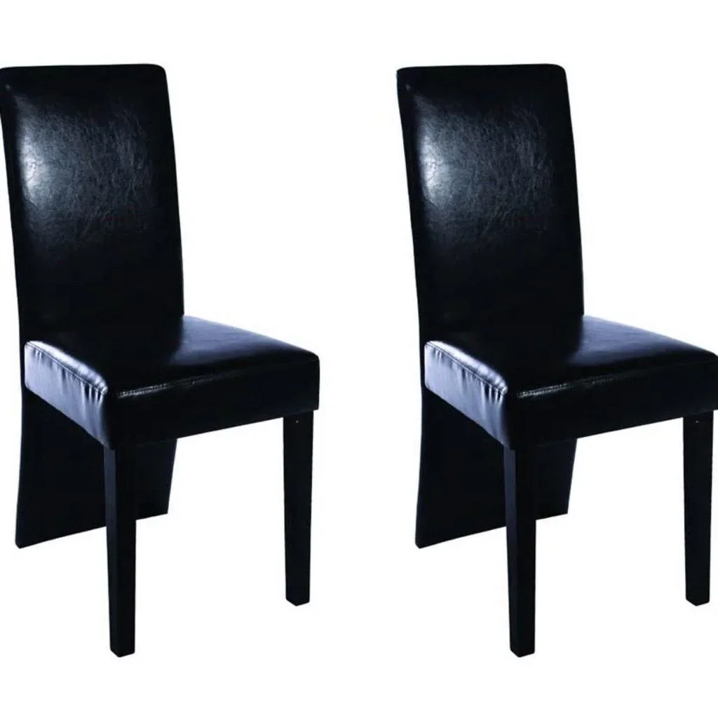 Esszimmerstühle 2-Sitzer Kunstleder schwarz - 2
