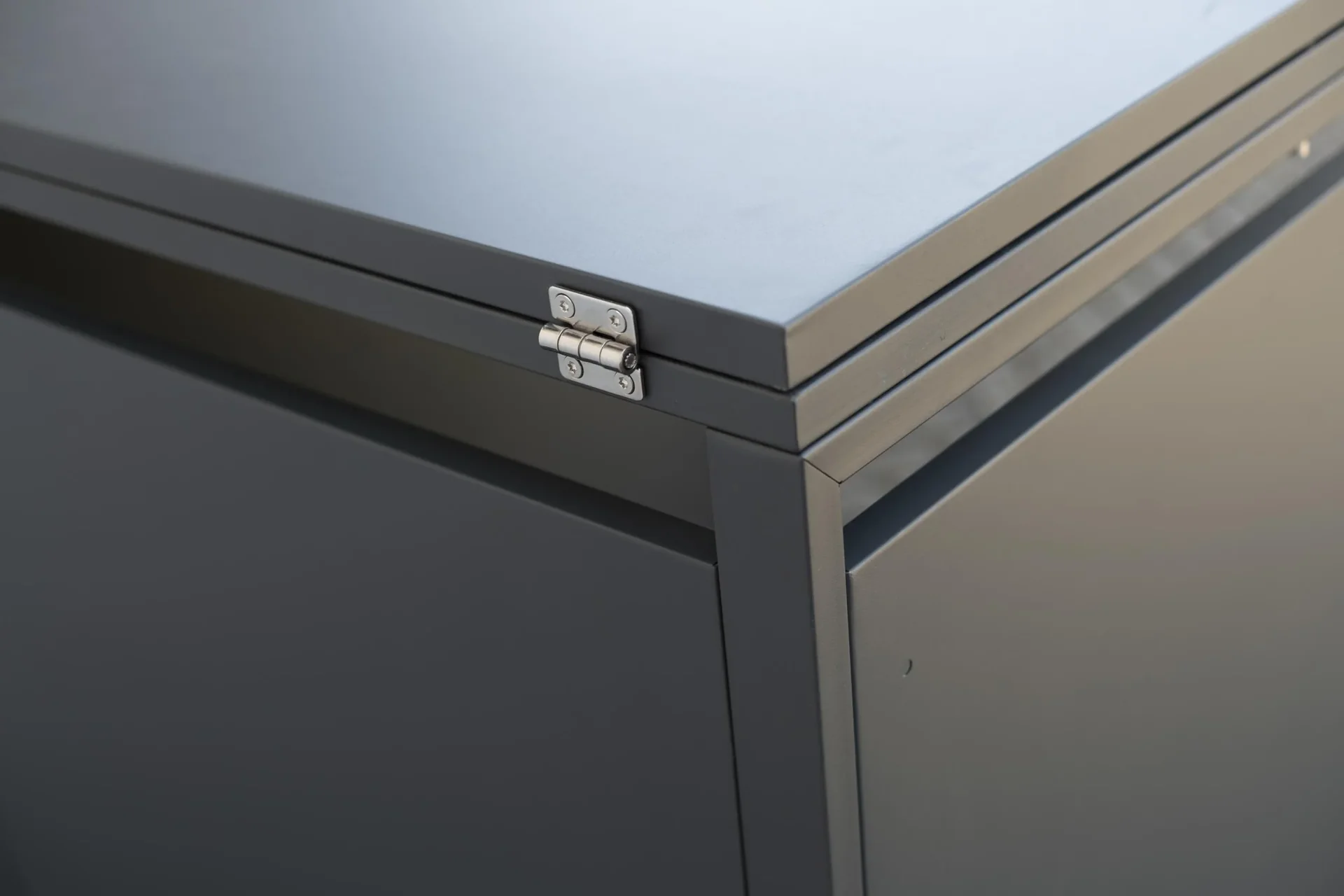 Mülltonnenbox 3-fach mit Deckel, Anthrazit - 4