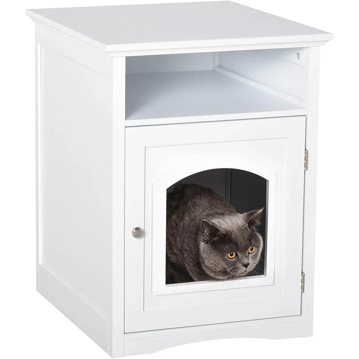 3in1 Toilettenschrank für Katzen weiß - 0