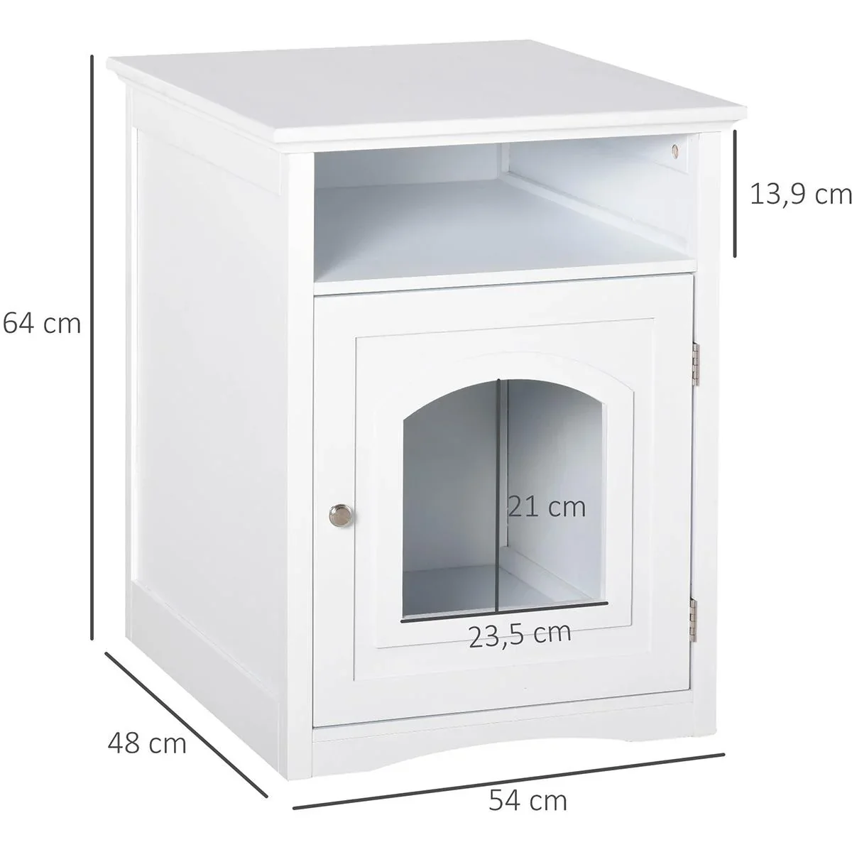 3in1 Toilettenschrank für Katzen weiß - 2