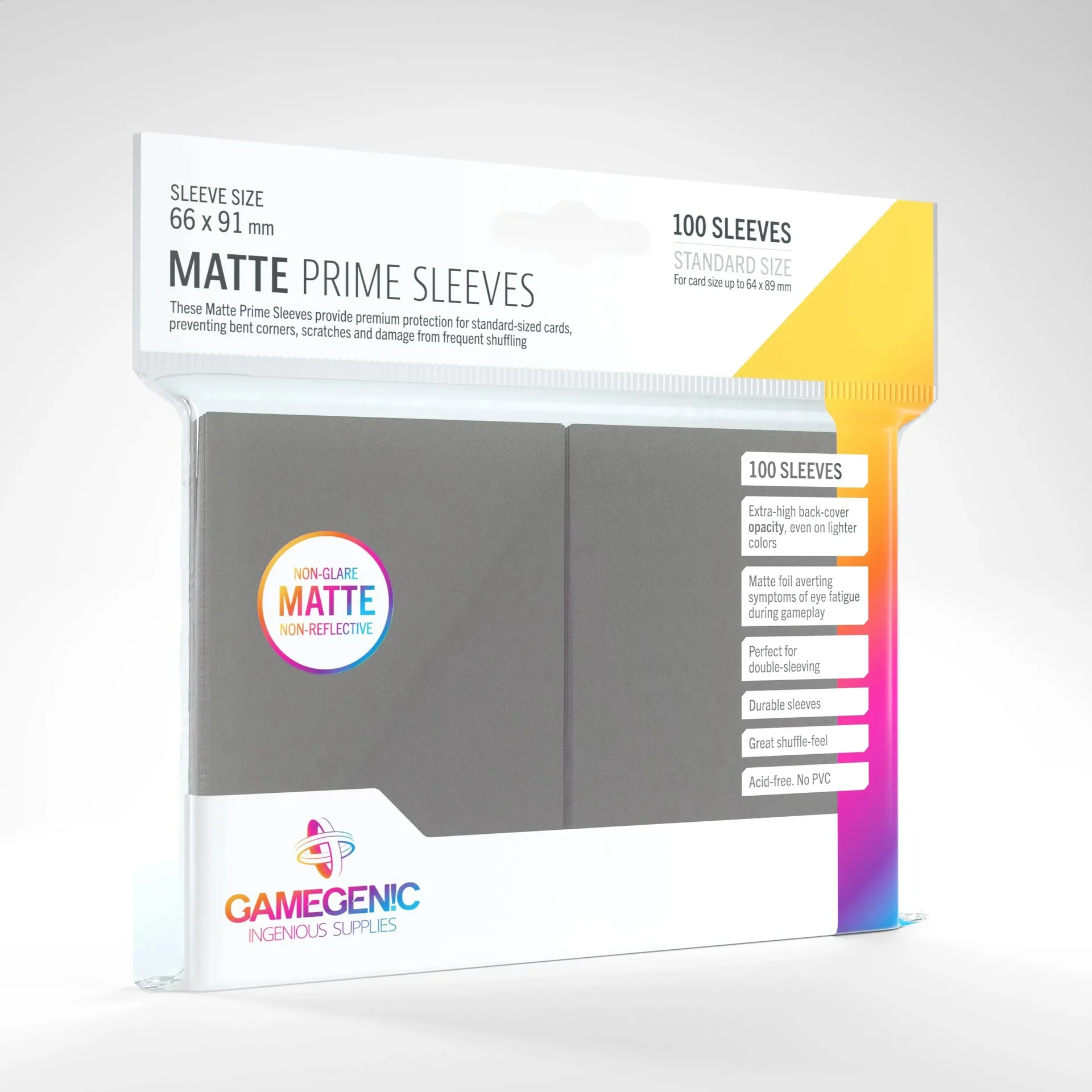 Matte Prime Sleeves Dark Gray - 100 Stück Kartenhüllen 66 x 91 mm - 0