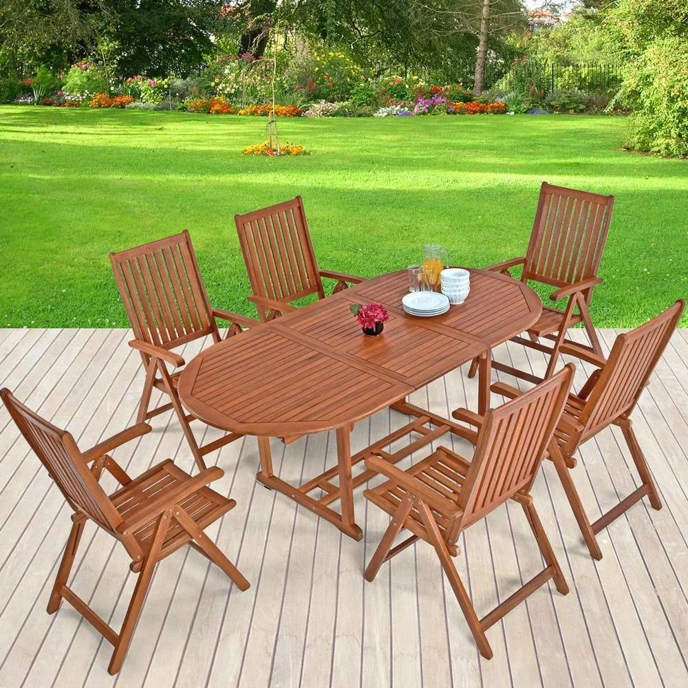 Gartenset 'Vanamo' 7-teiliges Eukalyptusholz - FSC-zertifiziert - 3