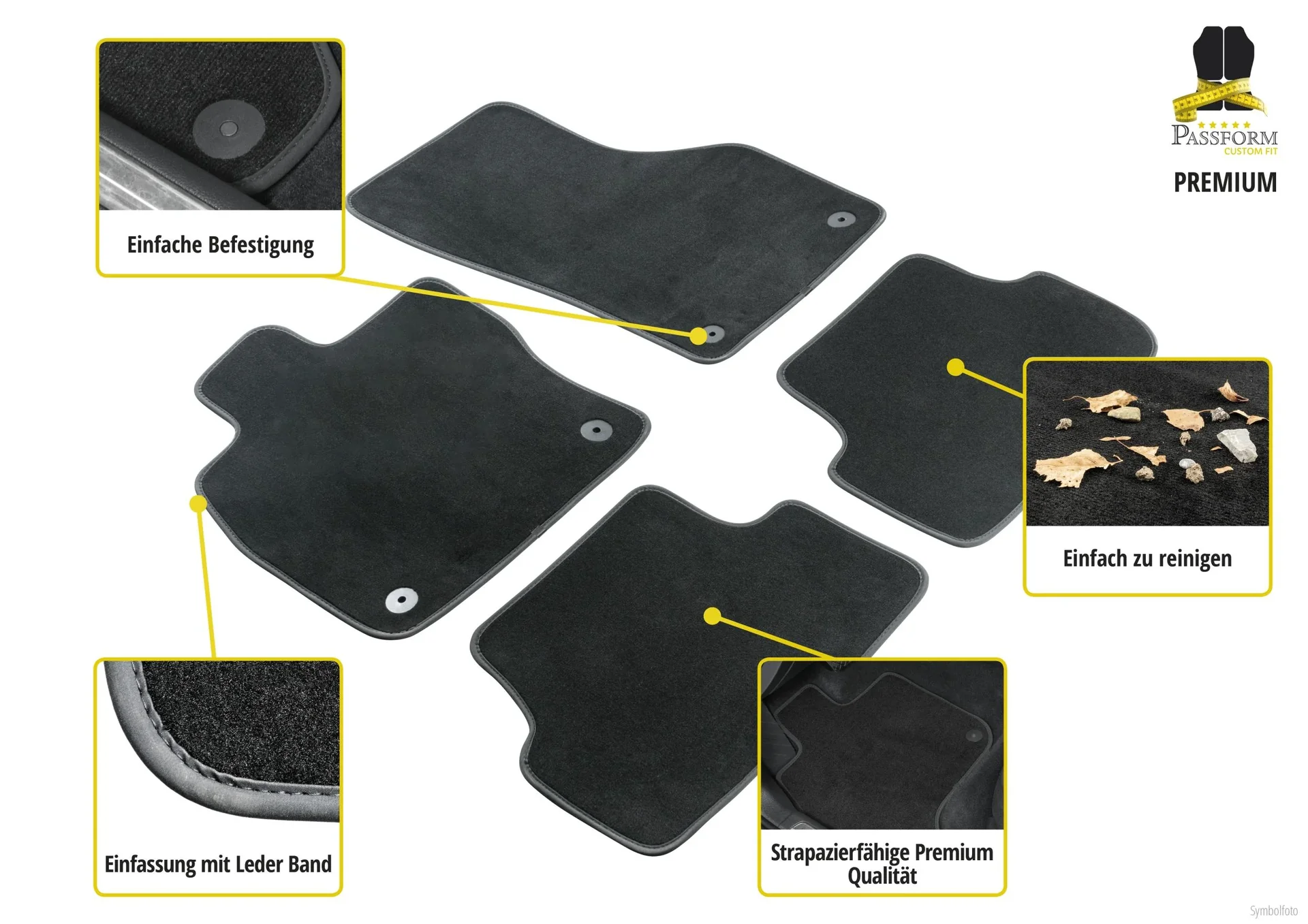 Passform Premium Fußmatten für Mazda 2 BJ 02/2015 - Heute - 1