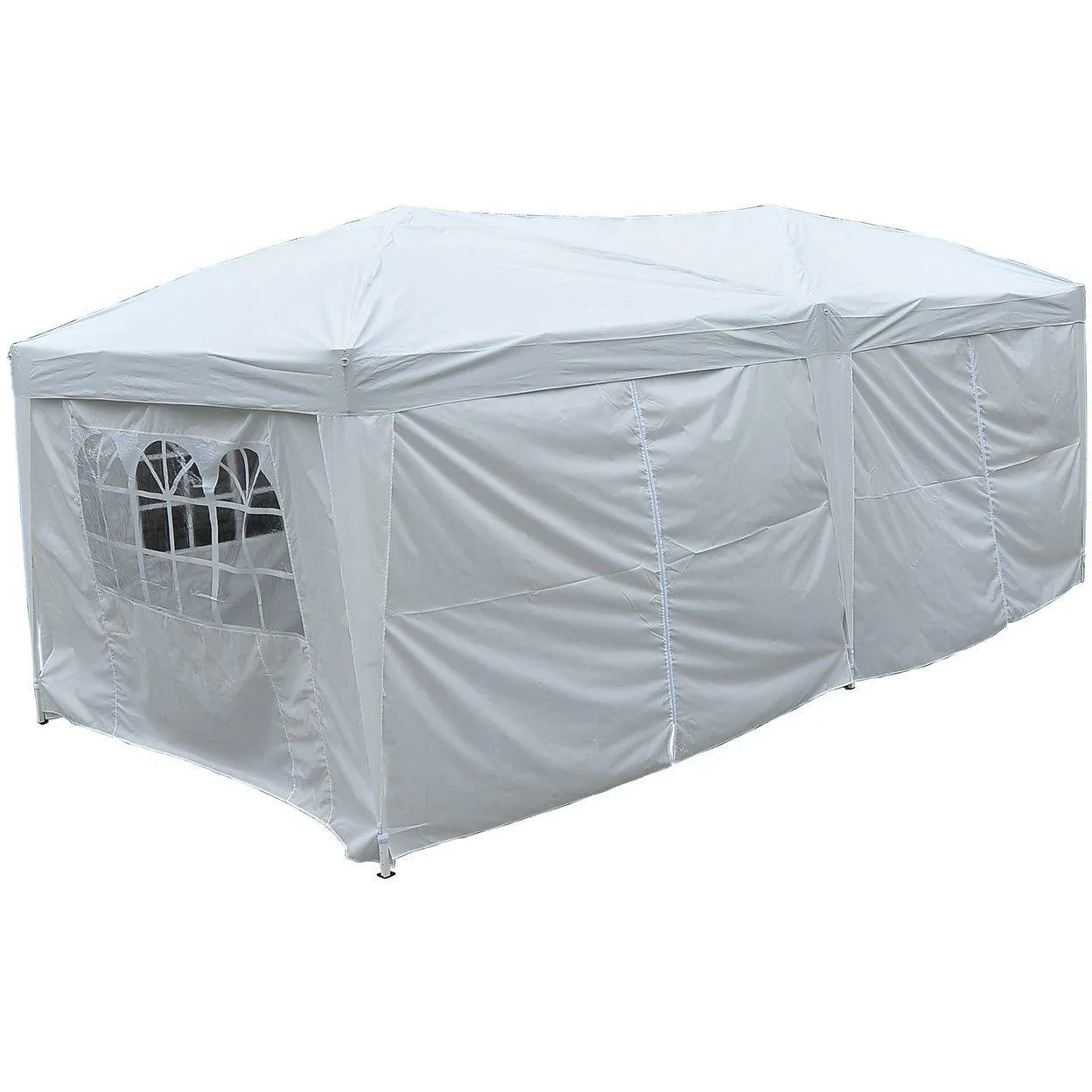 3x6 m Faltpavillon Pavillon Partyzelt Gartenzelt inkl. 6 Seitenteile Weiß - 4