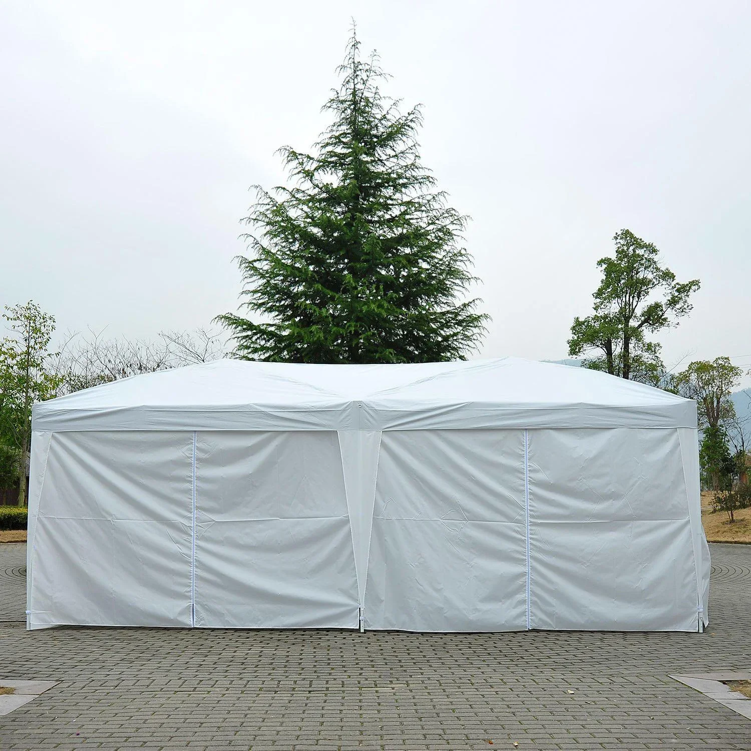 3x6 m Faltpavillon Pavillon Partyzelt Gartenzelt inkl. 6 Seitenteile Weiß - 6