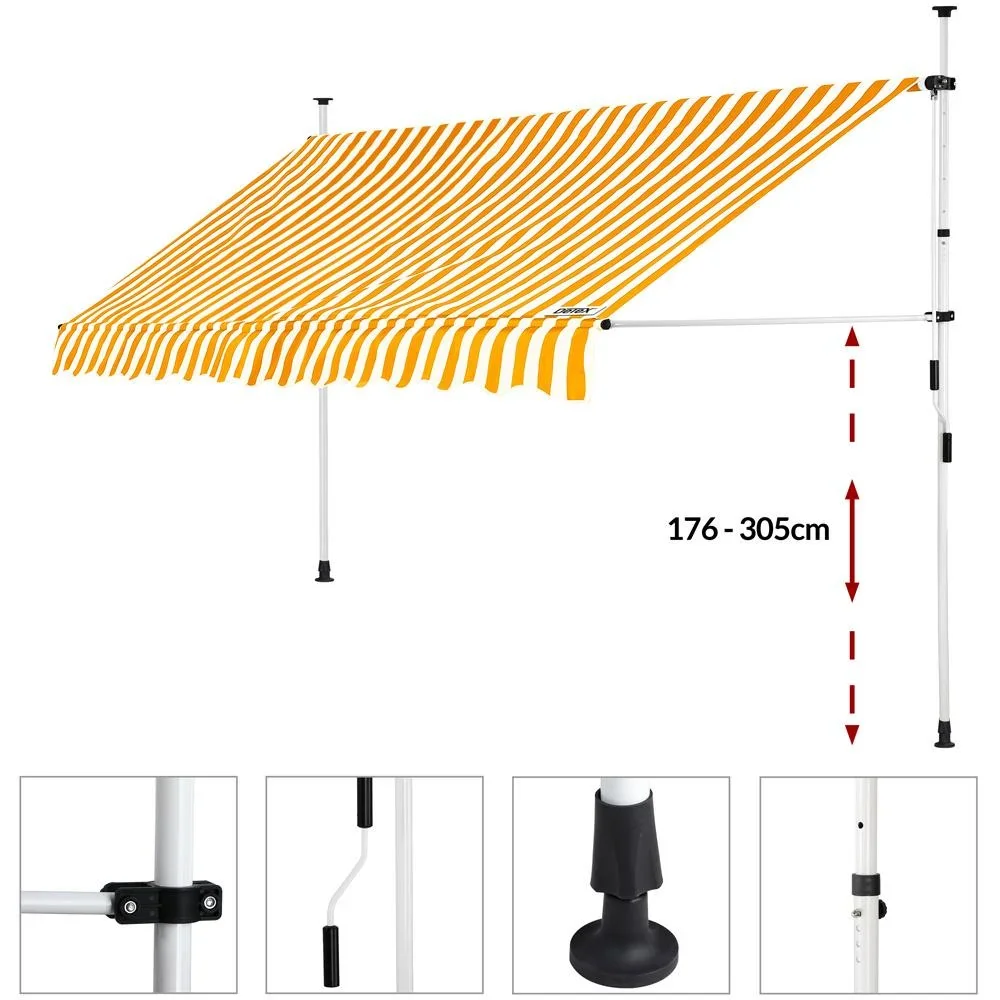 Klemmmarkise Gelb/Weiß 350cm - 3