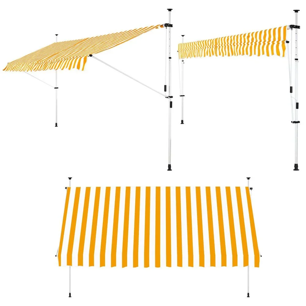 Klemmmarkise Gelb/Weiß 350cm - 5