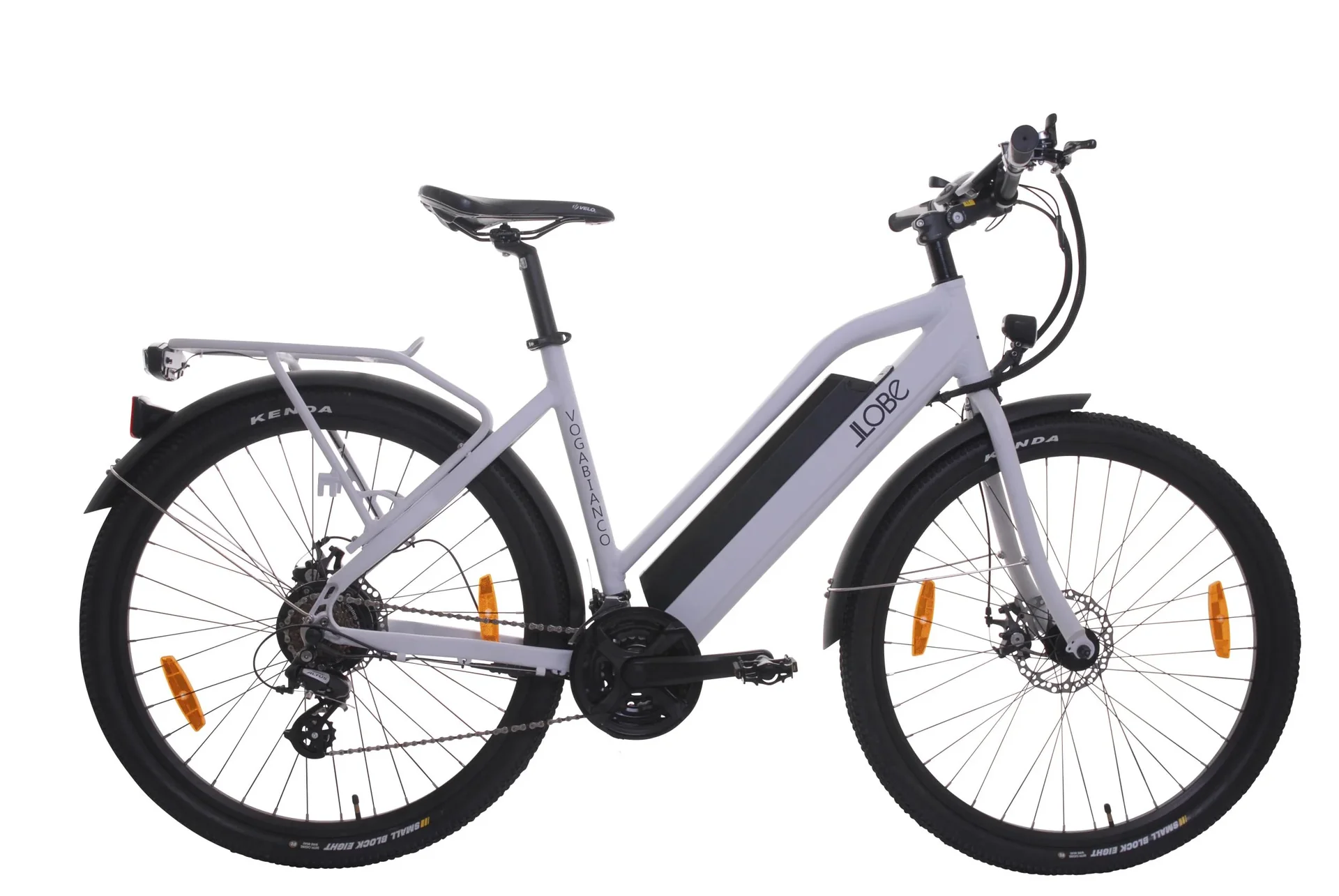 Damen Alu Elektro Trekking-Bike, 27,5 Zoll, Rahmenhöhe 44 cm, 21-Gang Kettenschaltung, weiß, " Voga Bianco " - 3