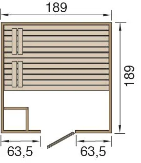 Massivholzsauna VALIDA 3 Glastür + Fenster - 0