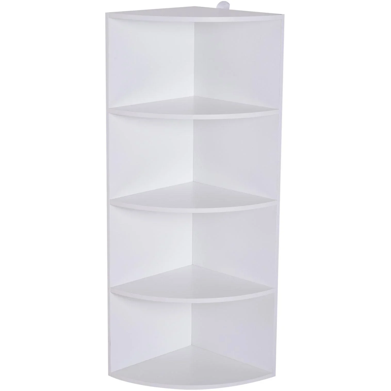 Eckregal Standregal Bücherregal Dekoregal Holzregal fächerförmig 4 Fächer Weiß 39,5 x 39,5 x 120 cm - 0