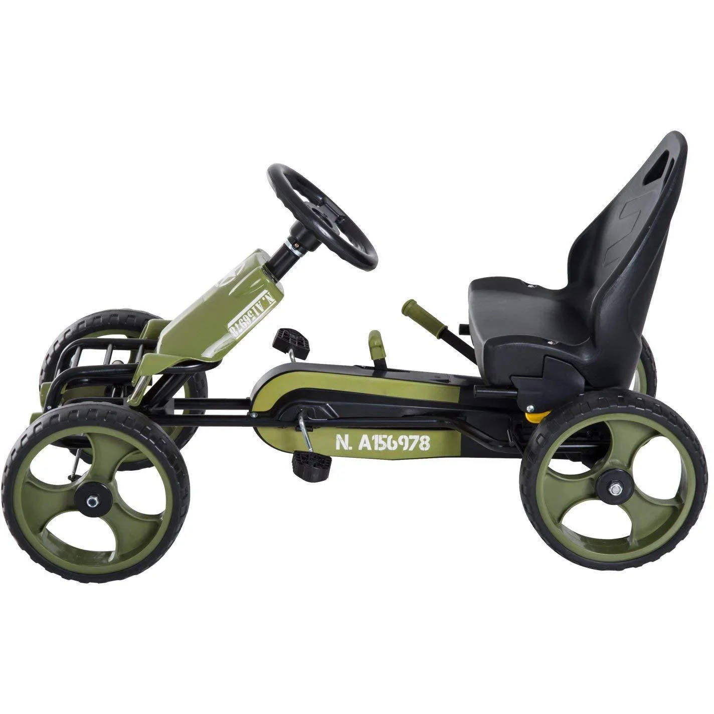 Tretauto Go Kart Tretfahrzeug ab 3 Jahre Grün 105 x 54 x 61cm - 2