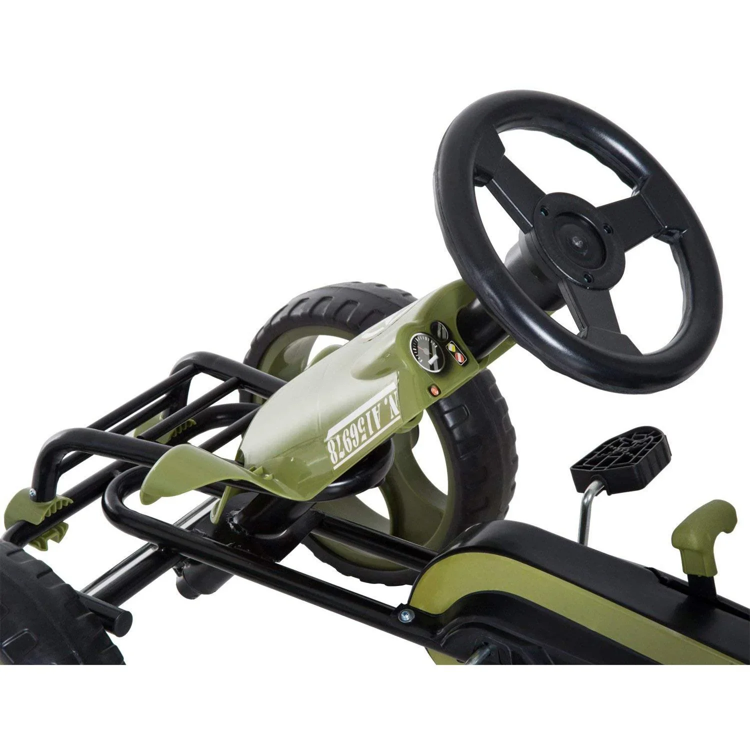 Tretauto Go Kart Tretfahrzeug ab 3 Jahre Grün 105 x 54 x 61cm - 3