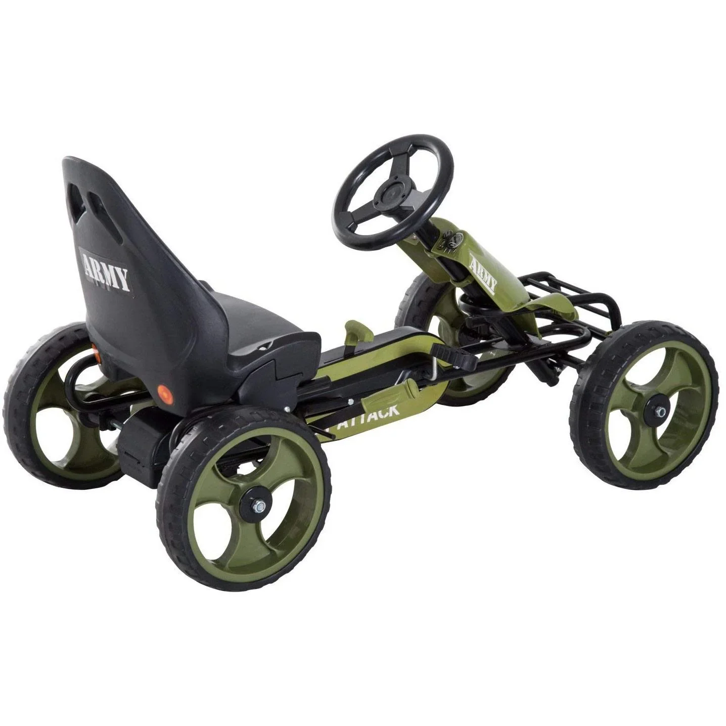 Tretauto Go Kart Tretfahrzeug ab 3 Jahre Grün 105 x 54 x 61cm - 4