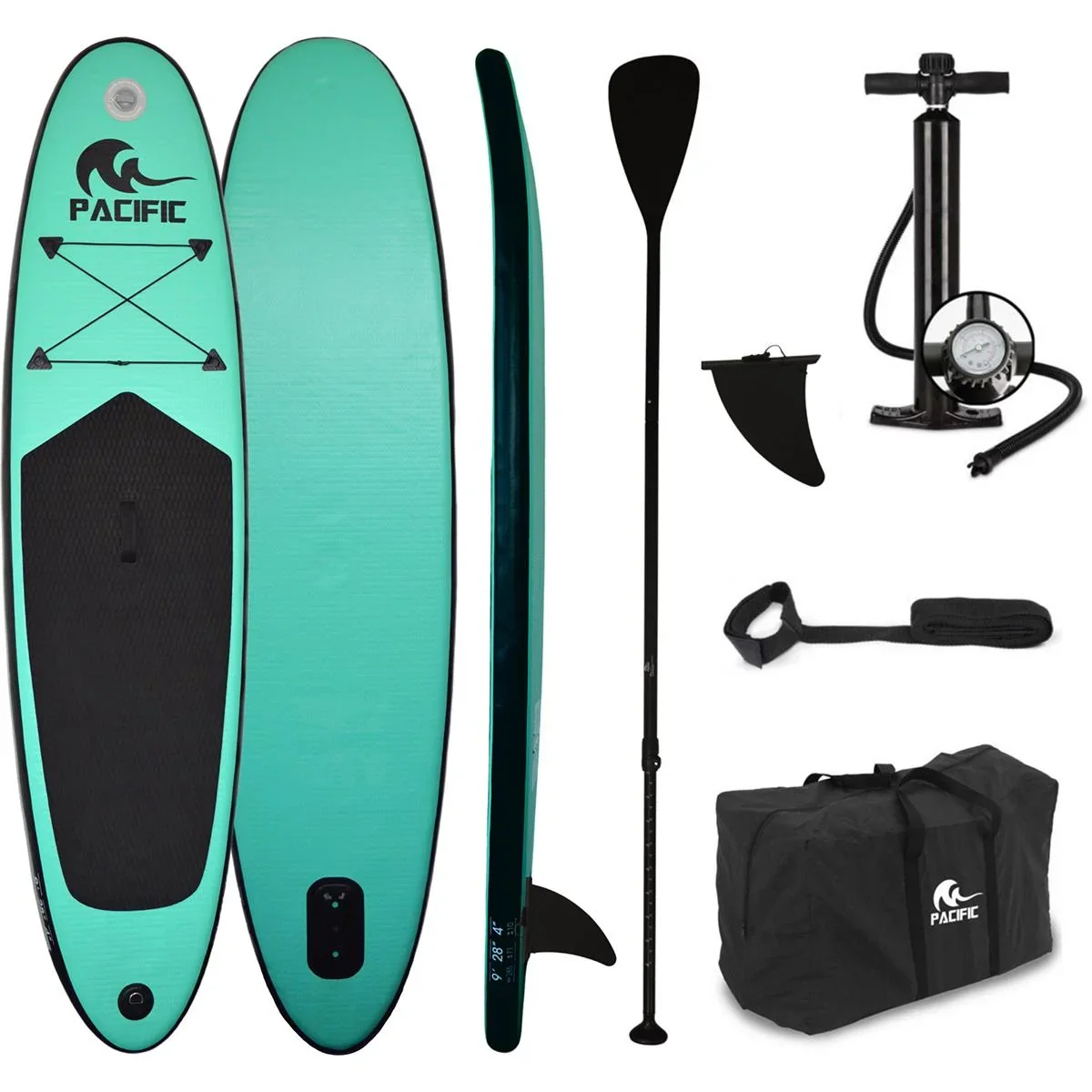 Pacific Ocean Green Sup Board mit FREE SUP Chair- Special Edition - 285 cm - 6 Stück- Grün - bis zu 100kg - 0