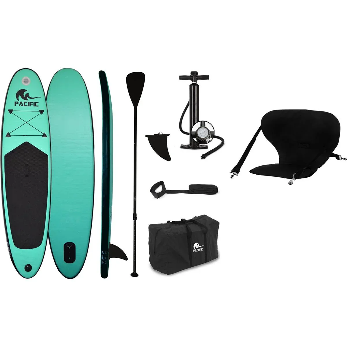 Pacific Ocean Green Sup Board mit FREE SUP Chair- Special Edition - 285 cm - 6 Stück- Grün - bis zu 100kg - 5