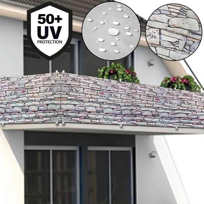 Sichtschutz für Balkon/Gartenzaun Steinoptik 5m - 1