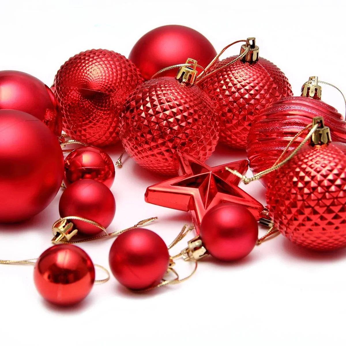 Christbaumschmuck - Christbaumschmuck rot 66 St. - 2