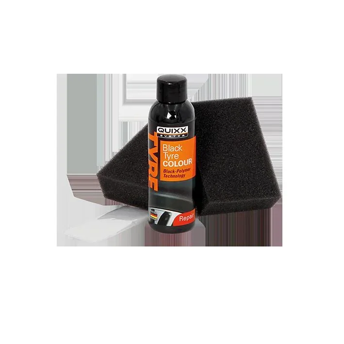 Schwarze Reifenfarbe 75 ml, inklusive 2 Spezialschwämme + 1 Paar Handschuhe - 0