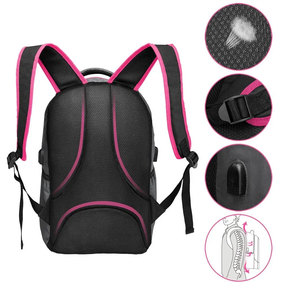 Monzana Sport- und Freizeit Rucksack 35L grau/rosa - 1