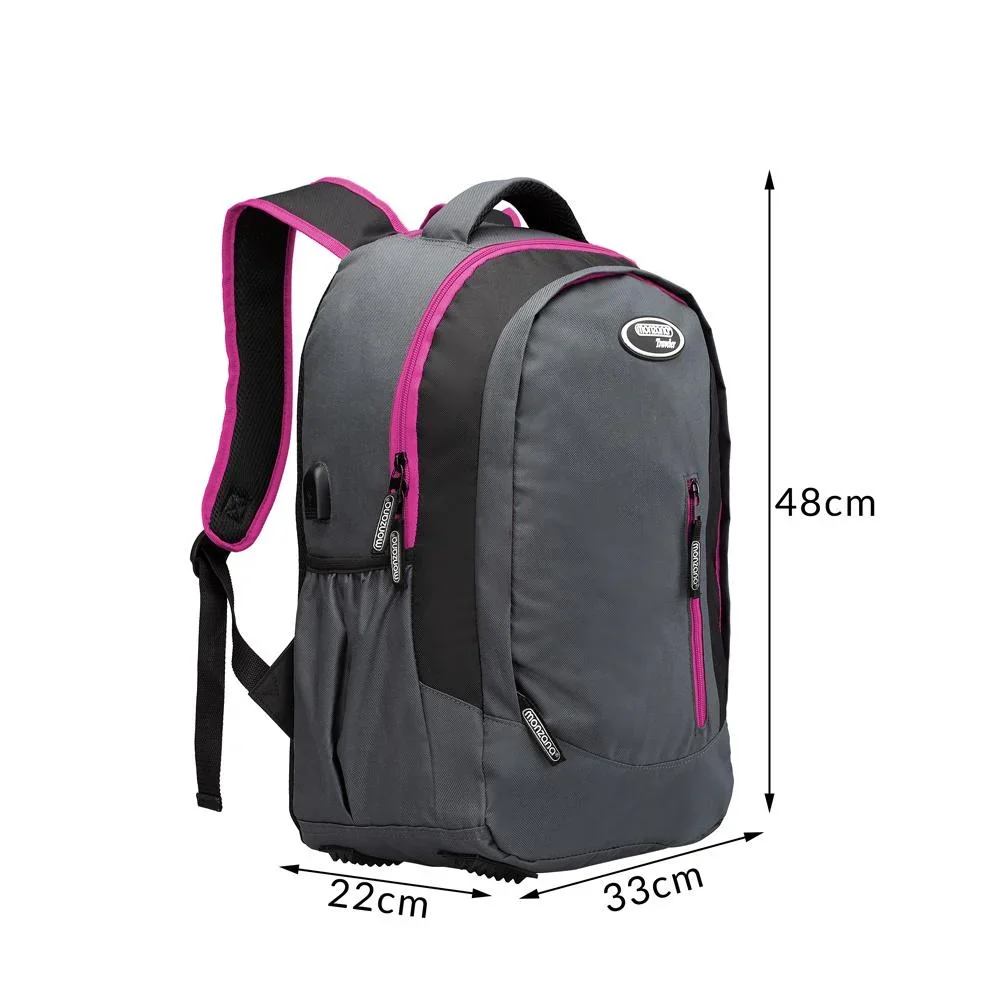 Monzana Sport- und Freizeit Rucksack 35L grau/rosa - 2