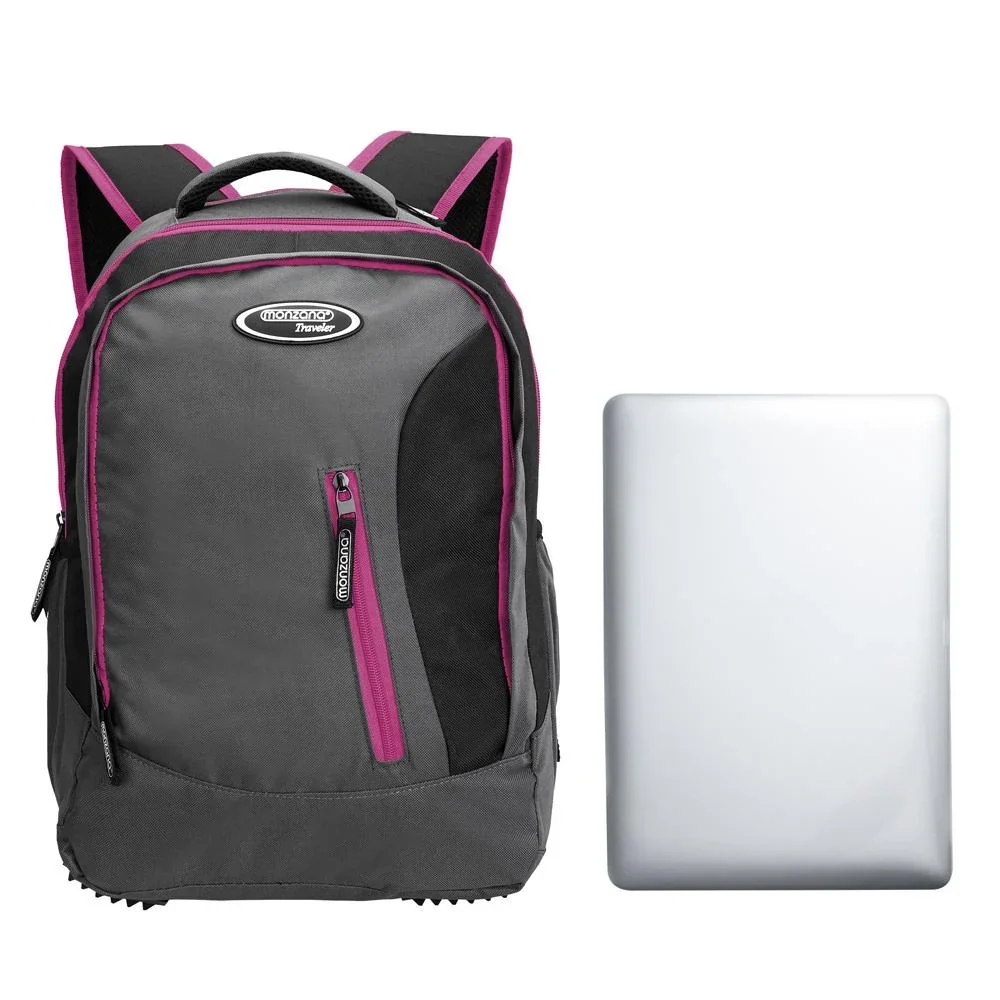 Monzana Sport- und Freizeit Rucksack 35L grau/rosa - 4