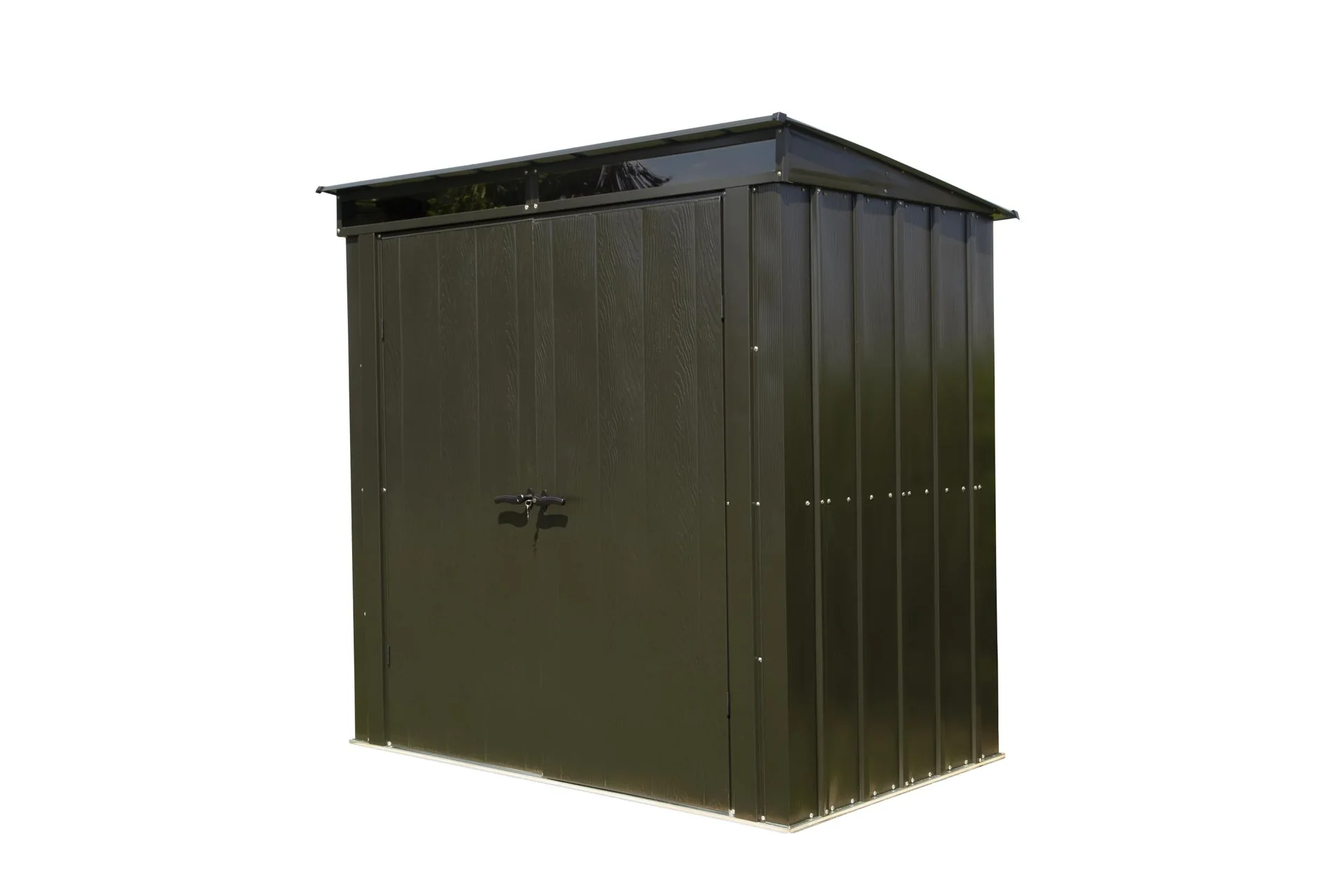 Metallgerätehaus Pultdach onyx schwarz, 208 x 130 x 201 cm - 3