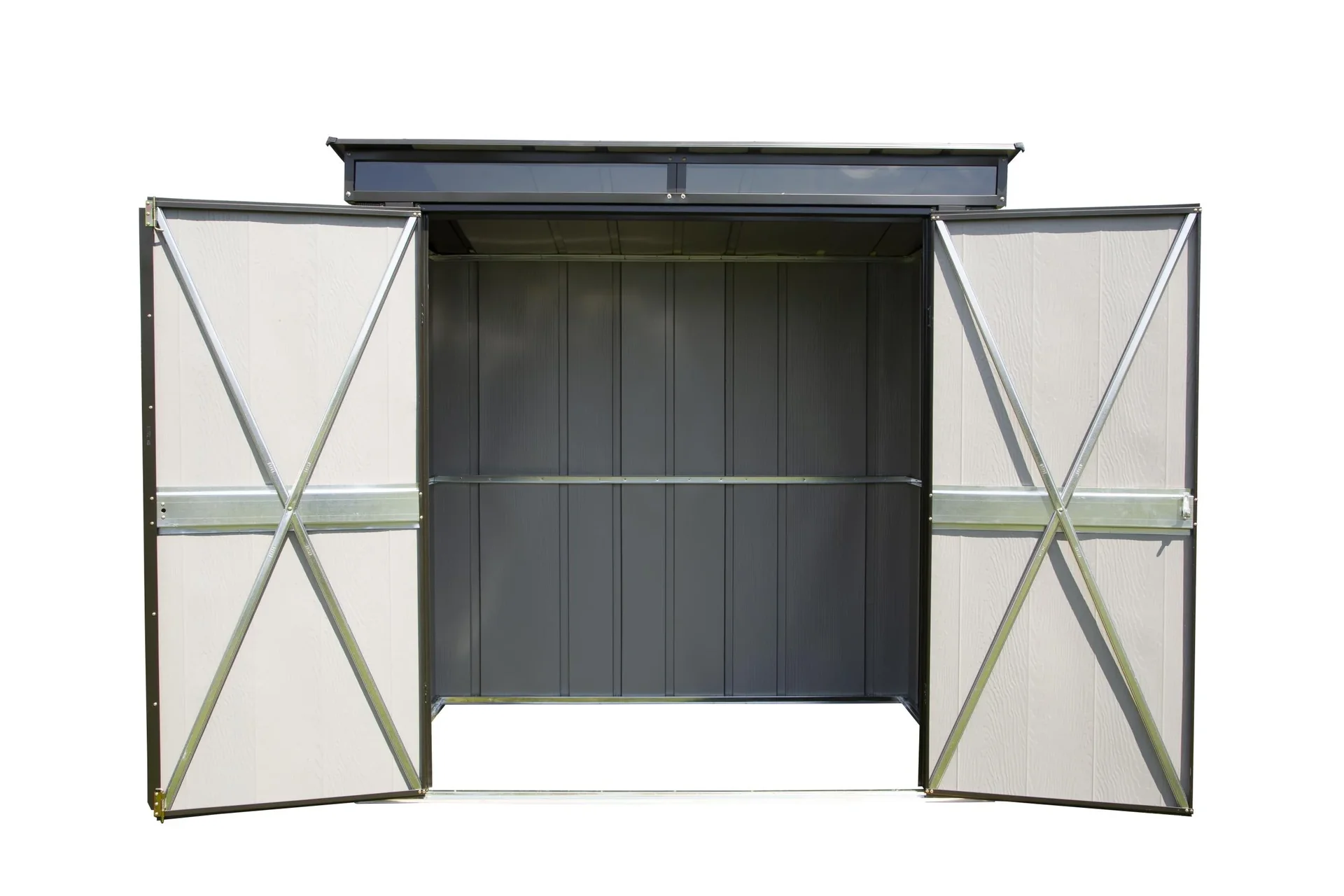 Metallgerätehaus Pultdach onyx schwarz, 208 x 130 x 201 cm - 5