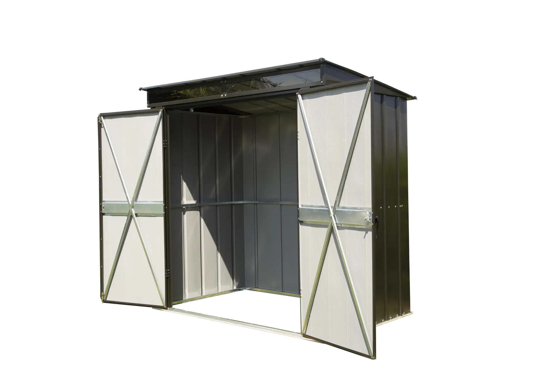 Metallgerätehaus Pultdach onyx schwarz, 208 x 130 x 201 cm - 6