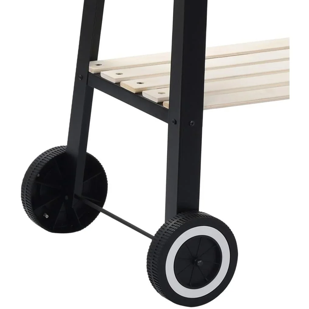 Holzkohlegrill - Grillfläche 54 x 34 - Edelstahl - Schwarz - Mit Spieß - 6