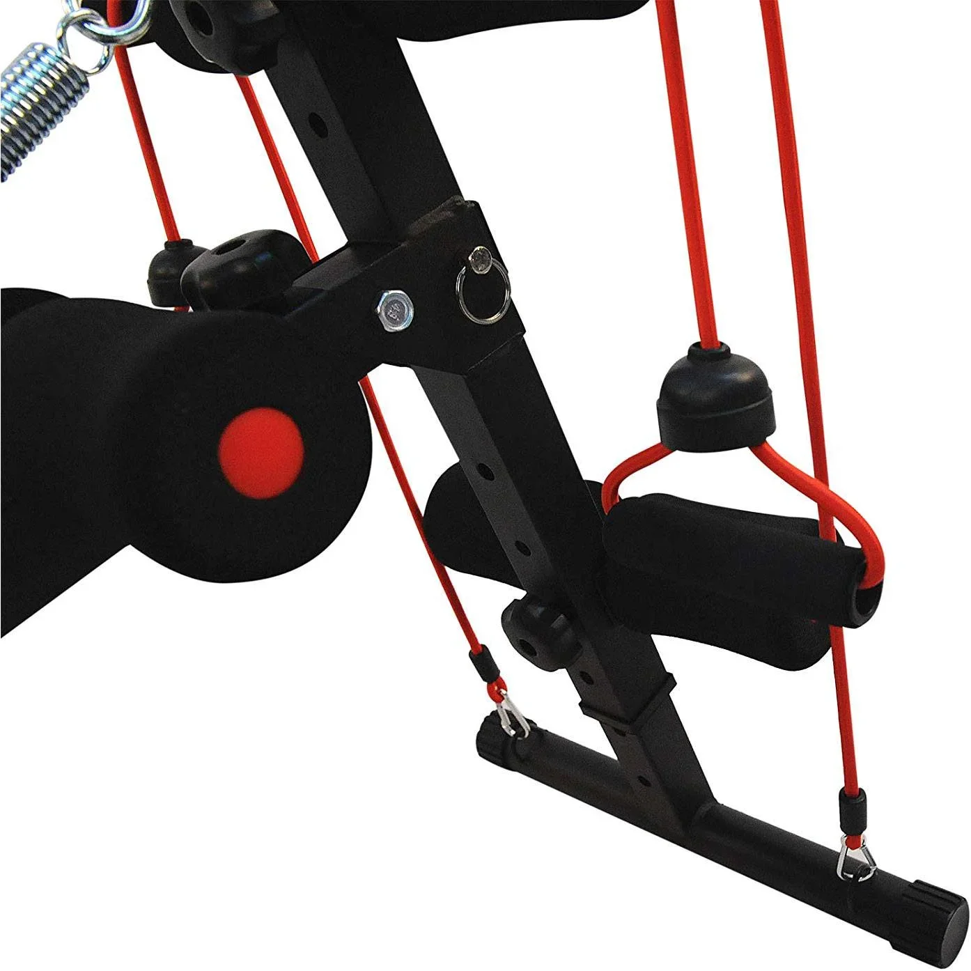 Sit Up Bank Bauchtrainer Trainingsbank Widerstandsbänder Stahl + PVC Schwarz + Rot 56,5 x 135 x (50 68) cm - 1