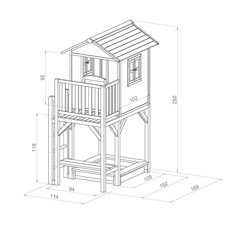Lodge XXL PLUS Spielhaus (Skandinavisches Rot) - 2