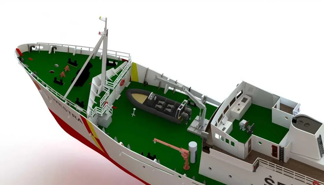 Holzbausatz Patrouillenboot Westra im Maßstab 1:50 - 3