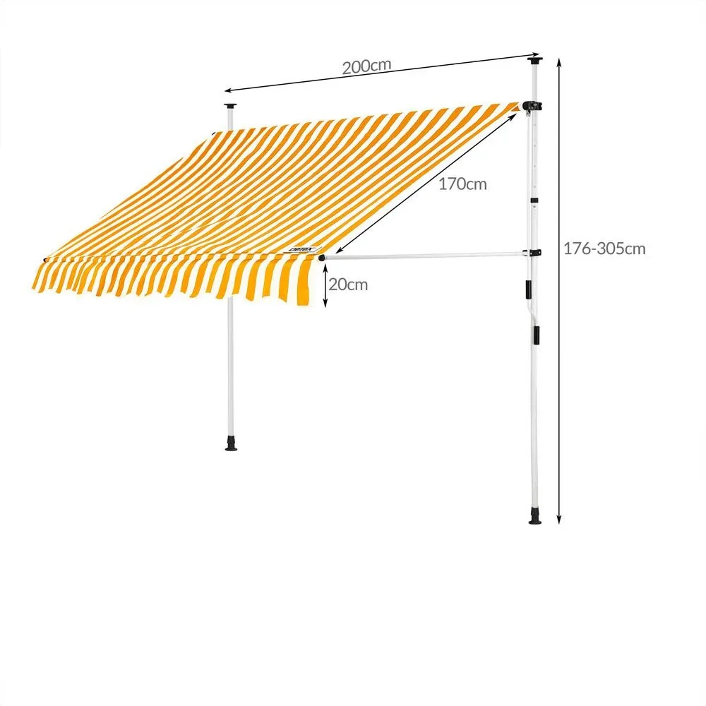Klemmmarkise blau/weiß 200cm - 2