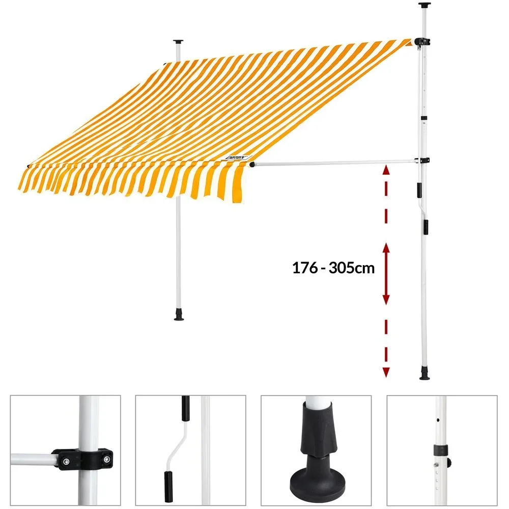 Klemmmarkise blau/weiß 200cm - 4