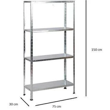 Lagerregal / Regal Massiv 50 Verzinkt - 200 kg Tragfähigkeit - 150x75x30 cm - 0