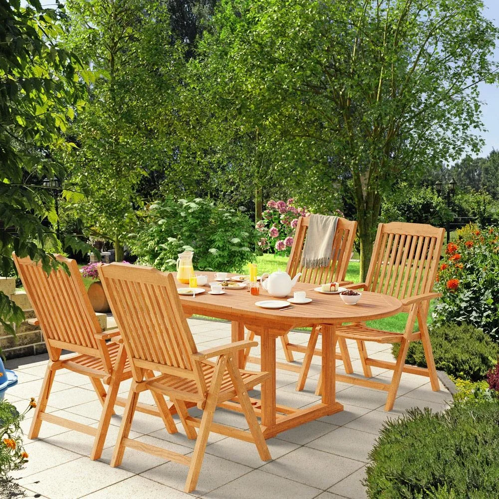 Gartenstuhl - 2er Set -Teakholz - klappbar - 2
