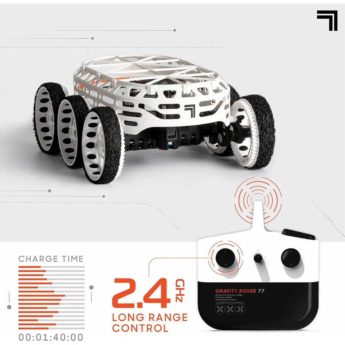 Sharper Image RC Gravity Rover - Fährt über Boden, Wände und Decken - 6