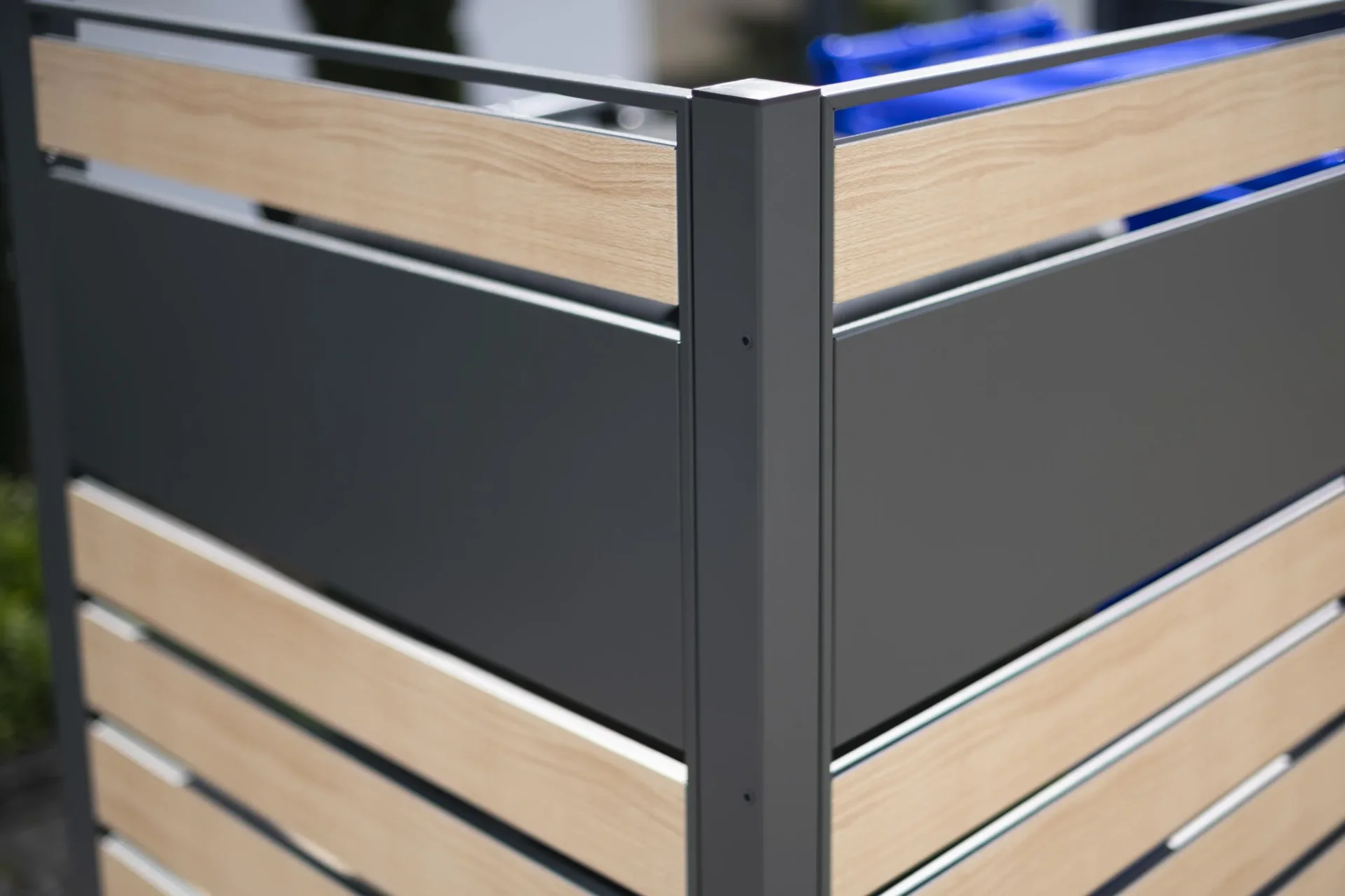 Mülltonnenverkleidung Planum 2er Box, 120 cm, holzoptik - 2