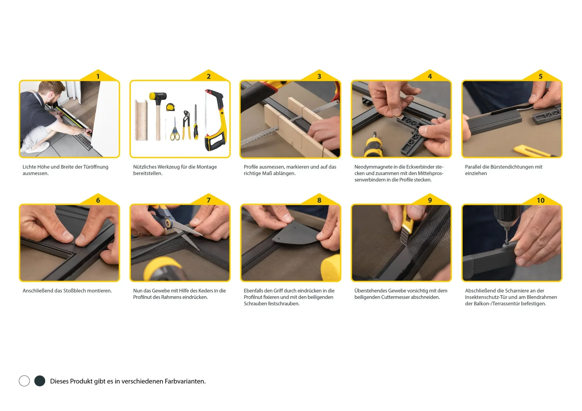 Fliegengittertür Premium, 120 x 240 cm, Farbe anthrazit - 4