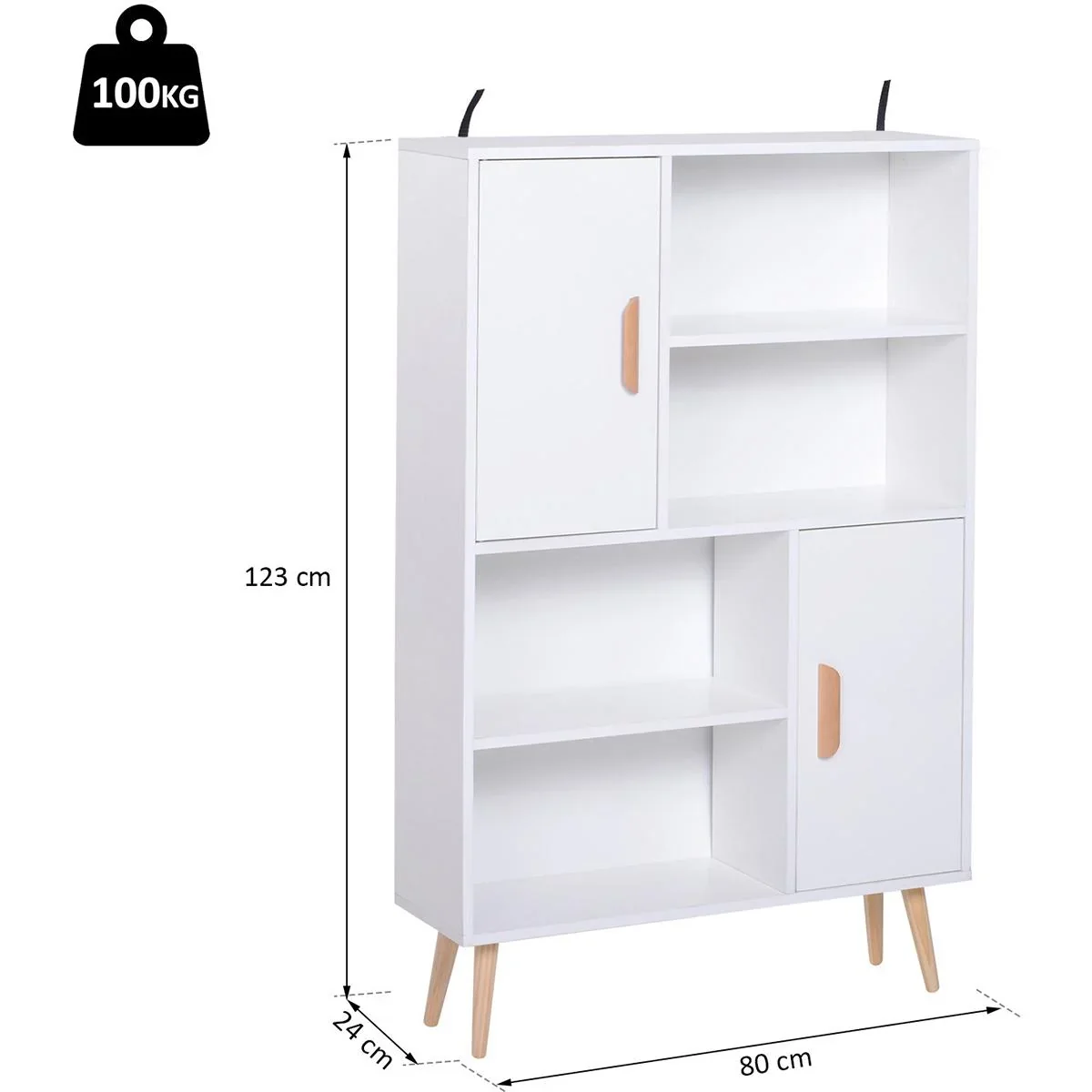 Standregal mit 8 Fächer weiß - 0