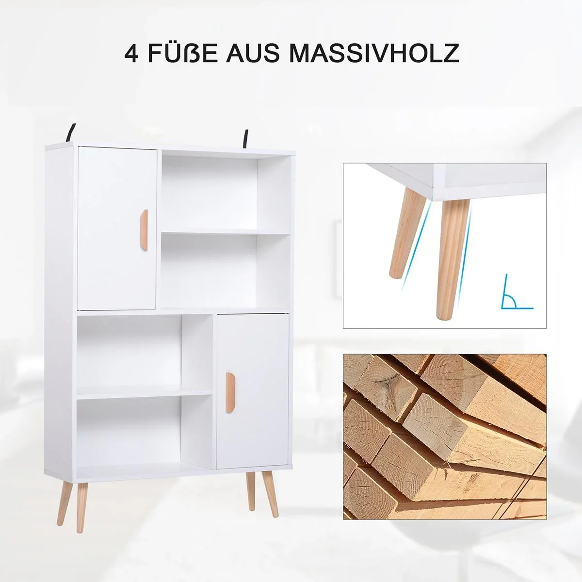 Standregal mit 8 Fächer weiß - 4