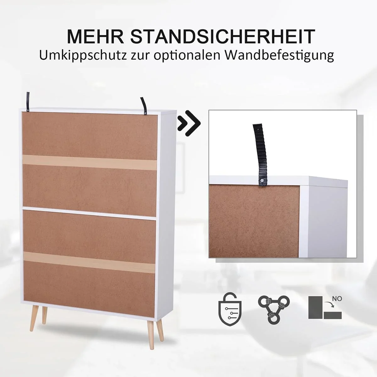 Standregal mit 8 Fächer weiß - 5