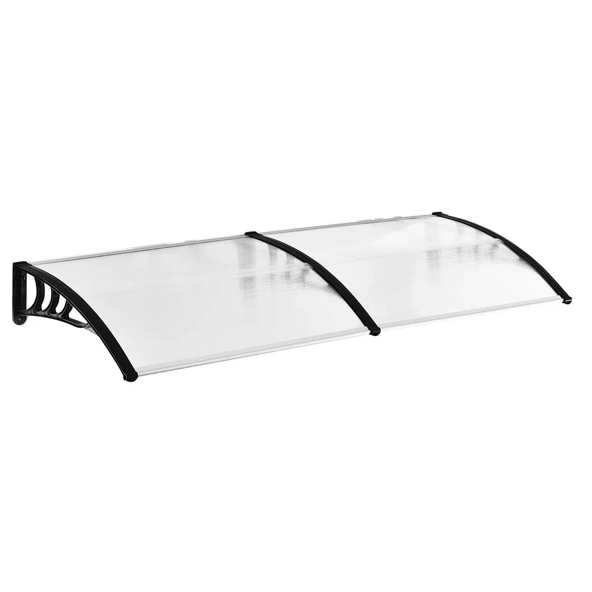 Pultvordach Vordach für Haustür 80x195x23 cm Überdachung 5mm Polycarbonat Sonnenschutz Regenschutz für draußen Alu Tran - 0