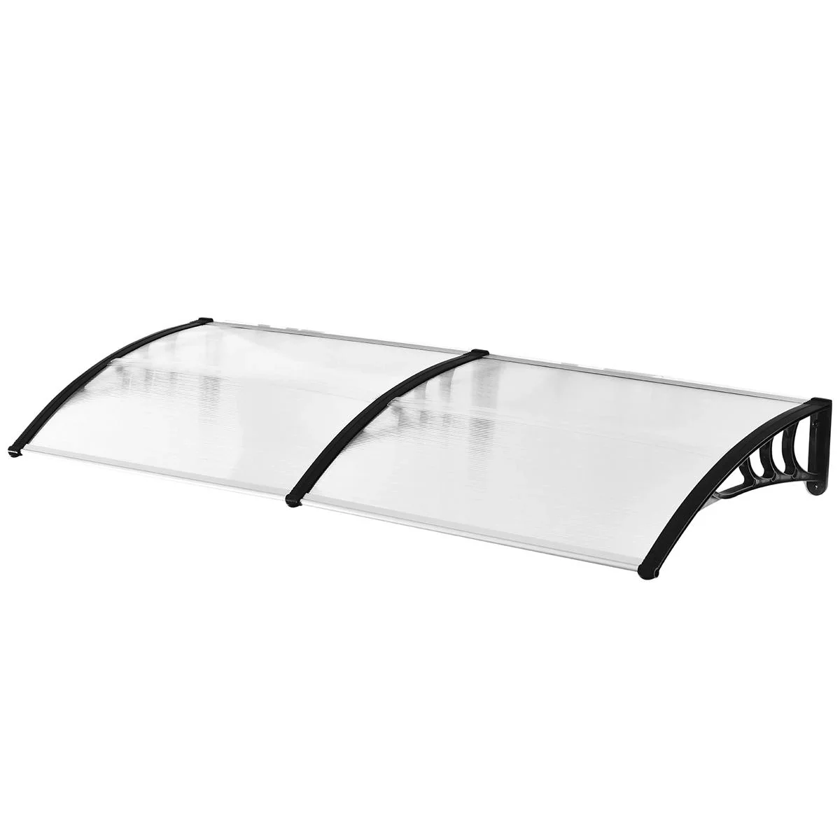 Pultvordach Vordach für Haustür 80x195x23 cm Überdachung 5mm Polycarbonat Sonnenschutz Regenschutz für draußen Alu Tran - 1