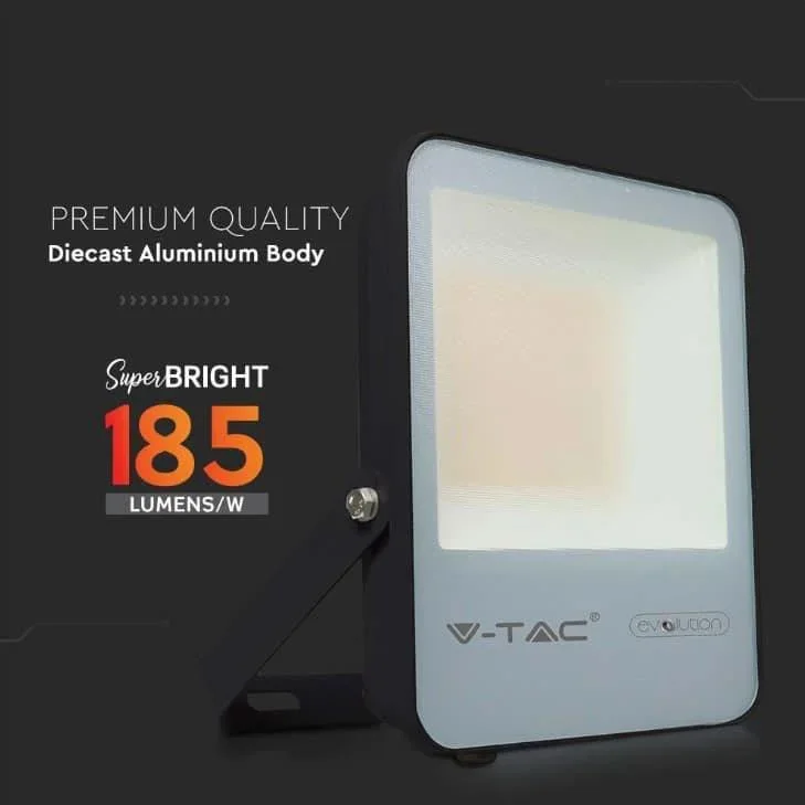 VT-100185 LED-Flutlicht - 100 W - 13700 Lm - 6400K - Schwarz - Extra effizient - 1
